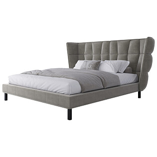 Кровать Husk2 двуспальная 180х200 бежево-серая