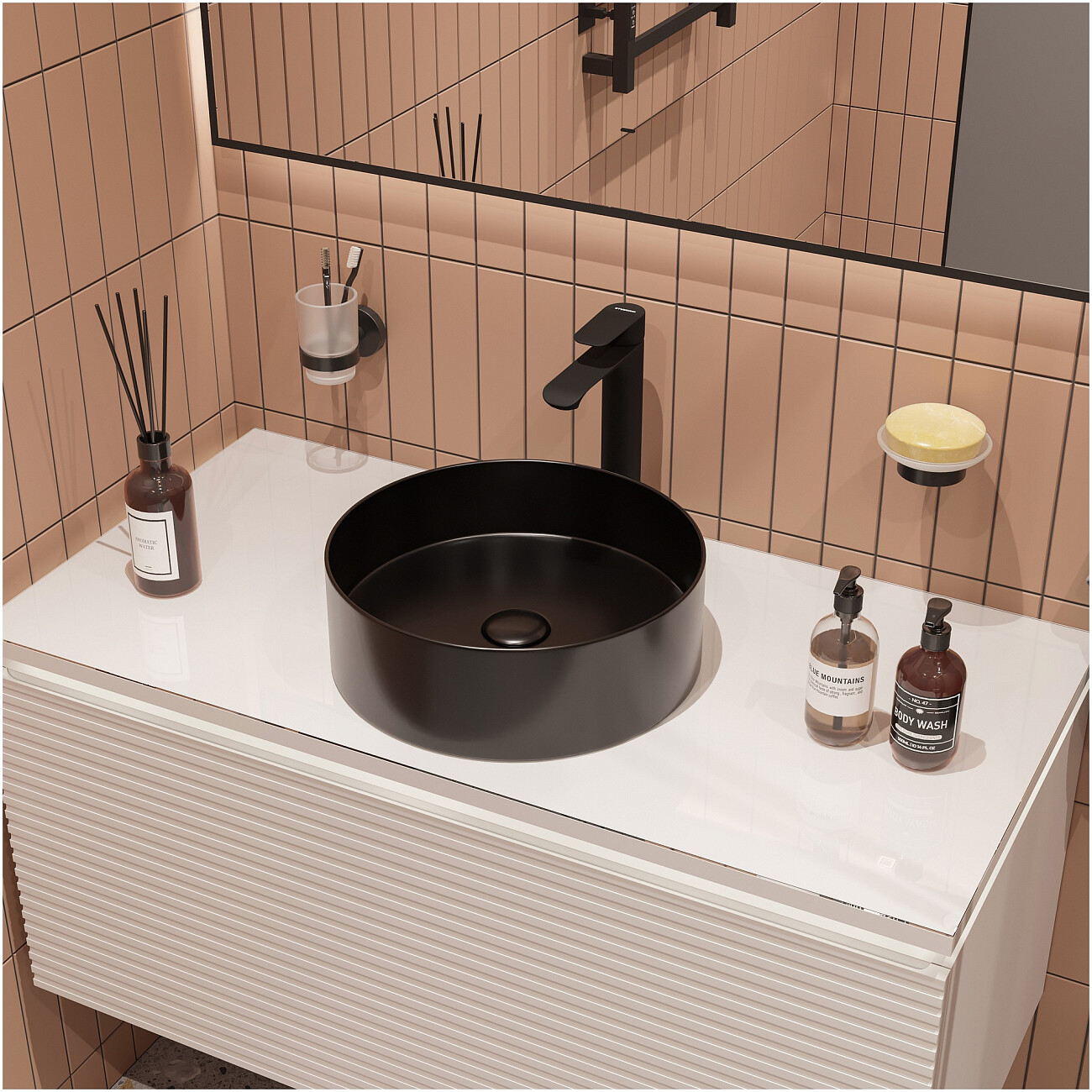 Раковина-чаша 36 см черная Stworki "Берген" S21413BK - изображение 5