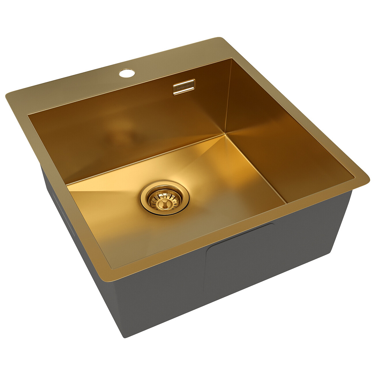 Кухонная мойка из нержавеющей стали 50х46 см брашированное золото Reflexion Iseo RX2246GD - изображение 4