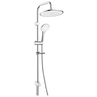 Душевая стойка с верхним душем с держателем и мыльницей хром Lemark LM8809C