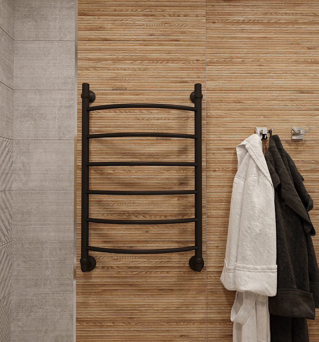 Полотенцесушитель водяной 80х50 см матовый черный Ewrika "Сафо" D 4627201607973 - изображение 10