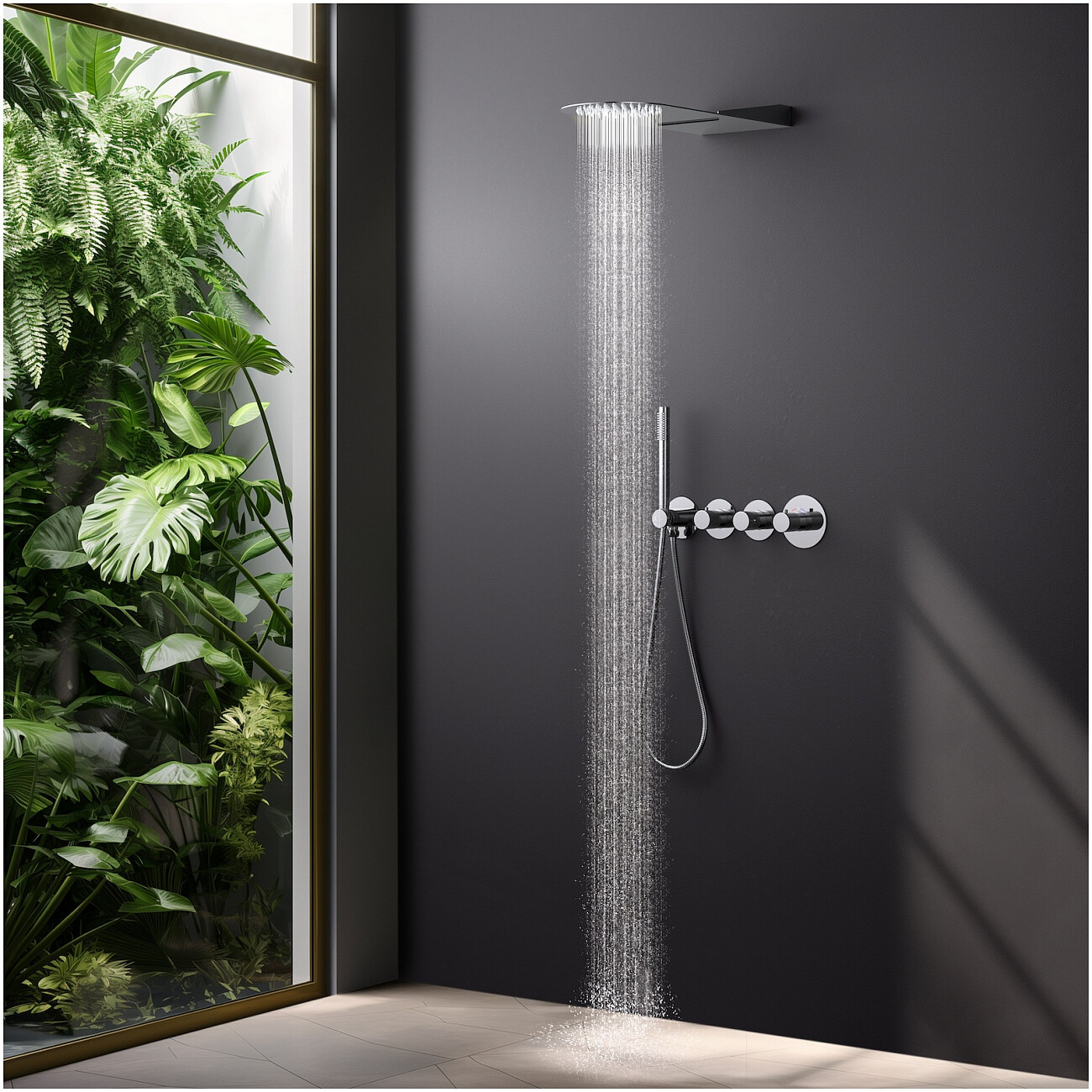 Душевой комплект встраиваемый с верхним душем и термостатом хром Timo Saona SX-2350-00SM - изображение 3