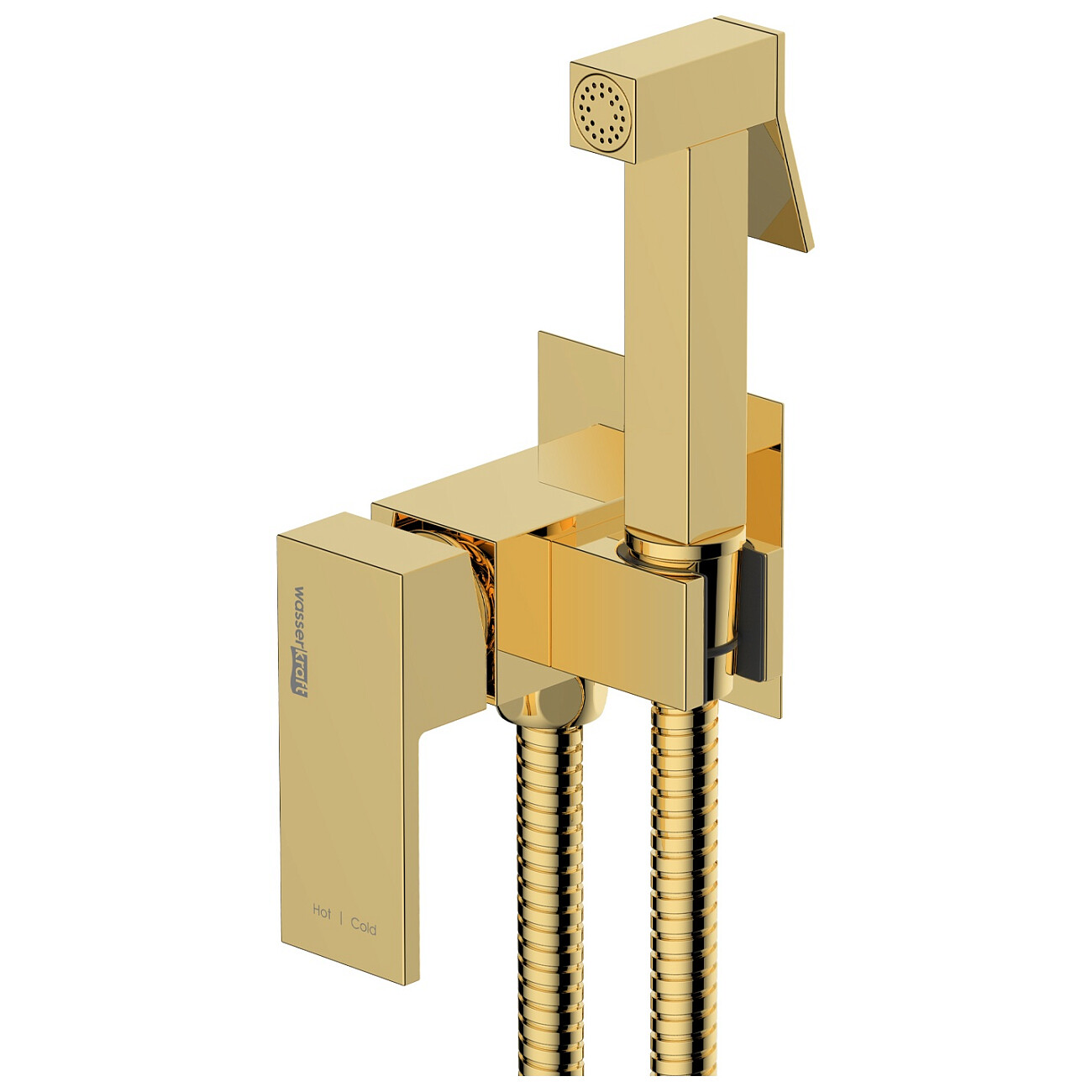 Гигиенический душ с встраиваемым смесителем золото Wasserkraft A71738 - изображение 2