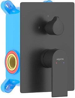 Смеситель для ванны встраиваемый однорычажный черный Aquatek &quot;Лира&quot; AQ1446MB