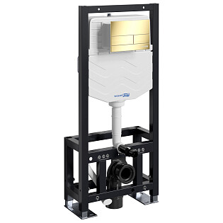 Инсталляция для подвесного унитаза с кнопкой смыва золото Dill 61TLT.010.ME.PG04