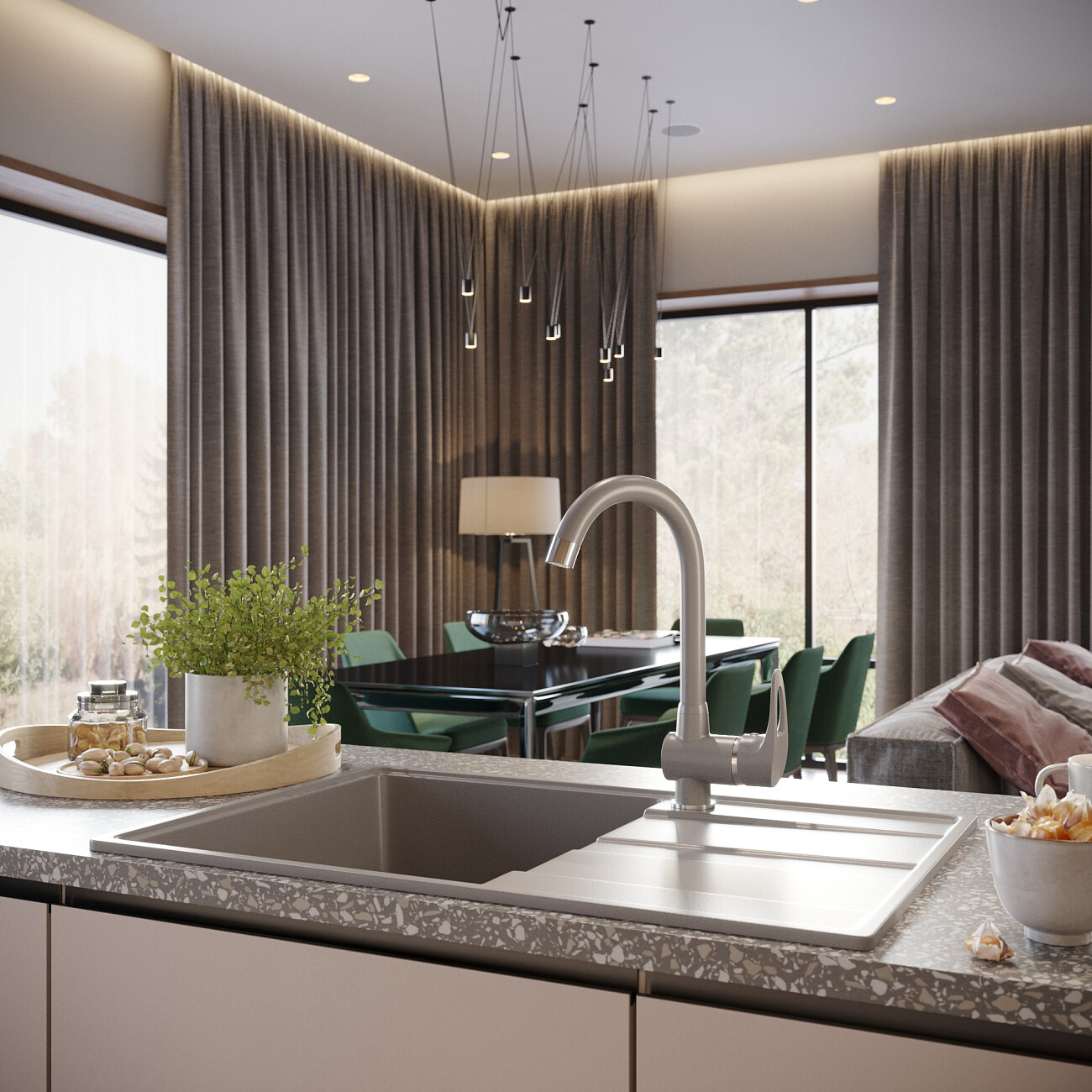 Мойка кухонная бетон Domaci "Солерно" DP 750-05 - изображение 4