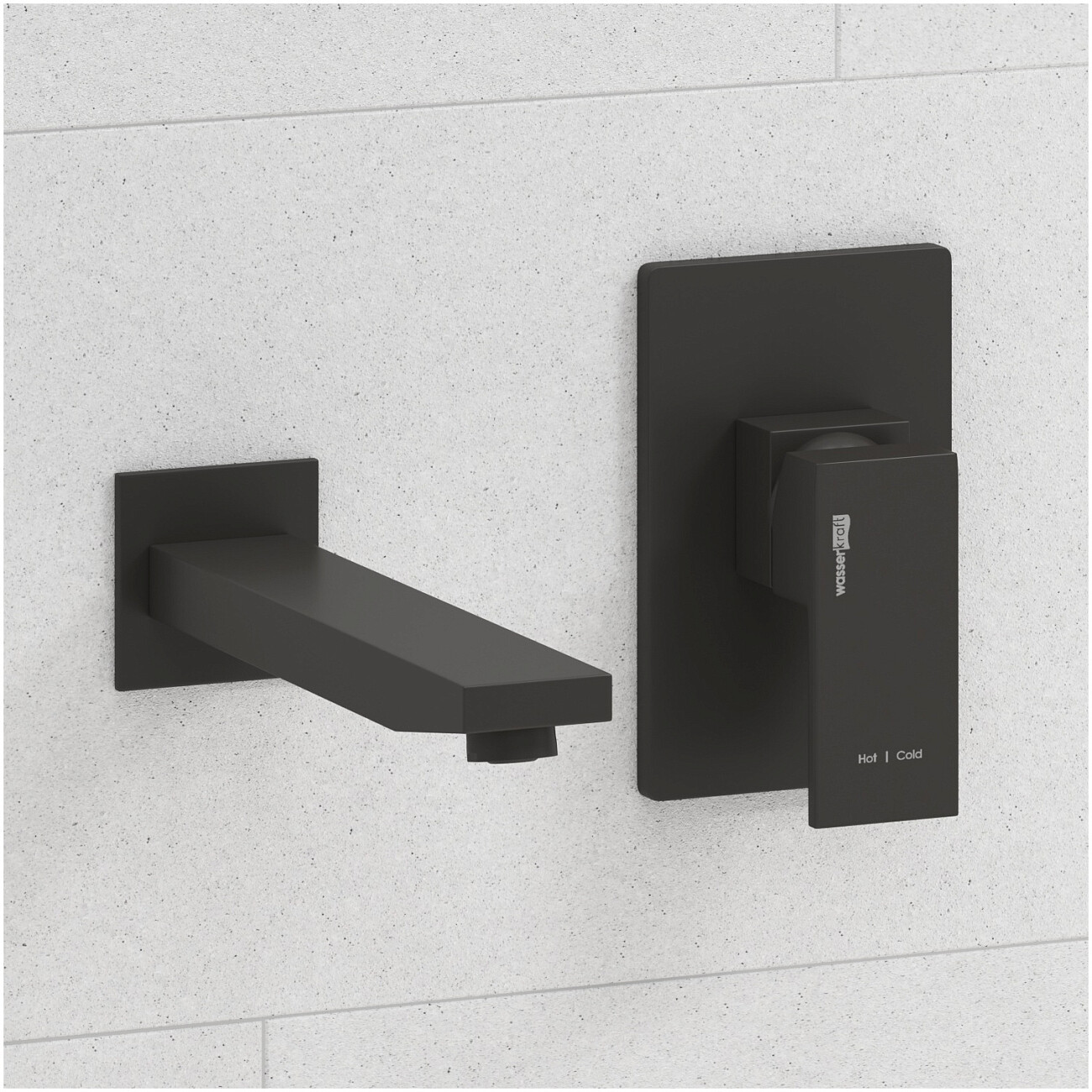 Смеситель для раковины и душа встраиваемый с изливом черный Wasserkraft A20503 - изображение 2