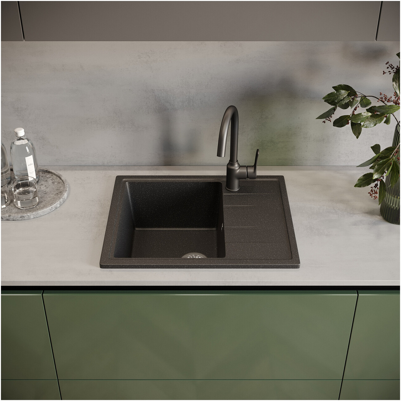 Мойка кухонная черная Domaci "Болонья" М-150-002 - изображение 7