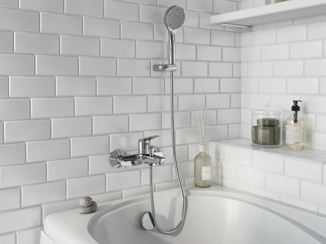 Душевая стойка с держателем хром Stworki "Дублин" HFDB91100 - изображение 4