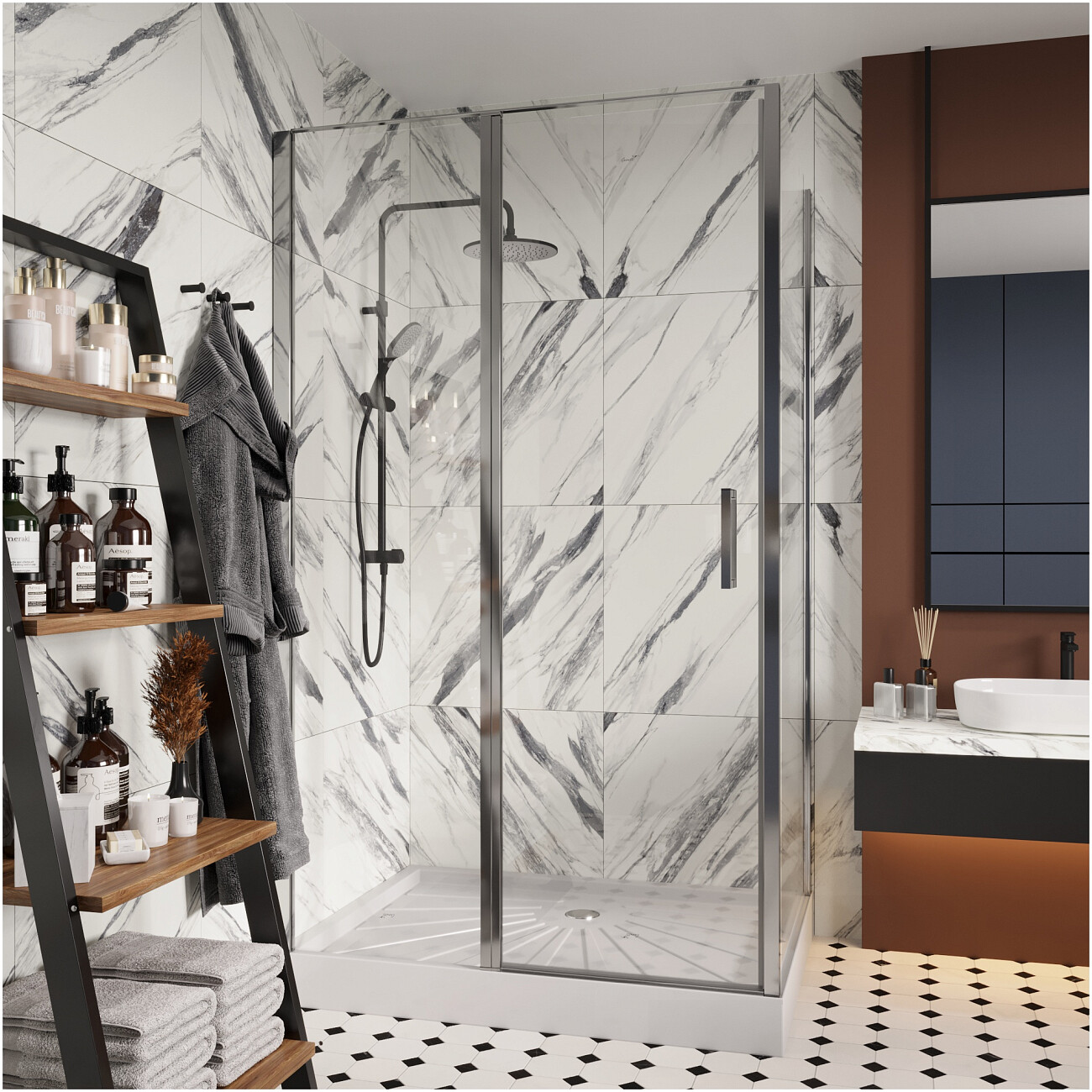 Душевой уголок прямоугольный 90x120 см хром Cerutti SPA Victoria 120 - изображение 8