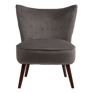 Кресло серое темное, велюр Р Vermont Chair