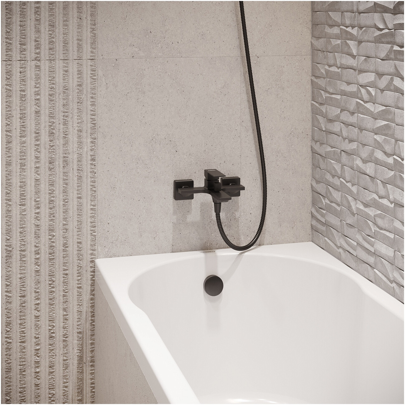 Смеситель для ванны с душем настенный черный Stworki "Карлстад" S35100MB - изображение 6