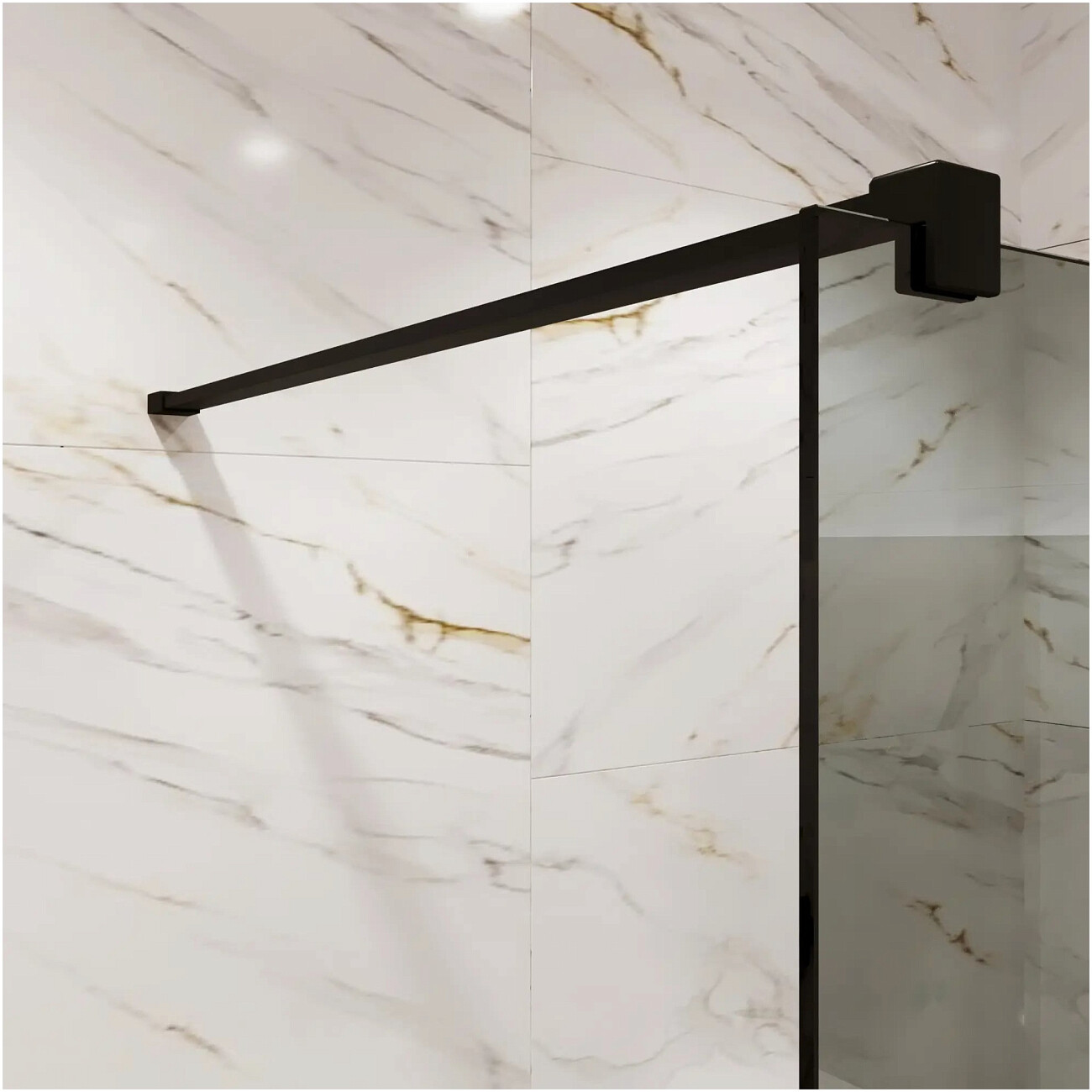 Душевая перегородка стеклянная 90х200 см тонированная, черная Reflection Walk In RX20090TBL-16 - изображение 3