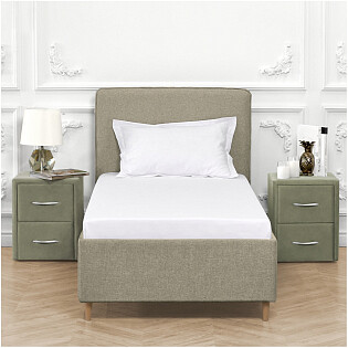 Кровать односпальная с ортопедическим основанием 90х200 коричневая Costa