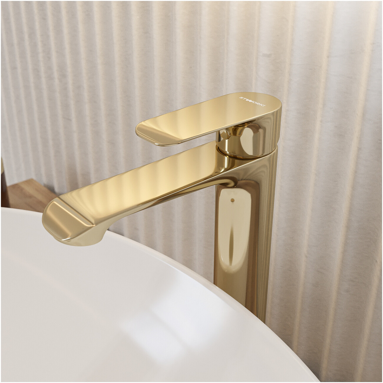 Смеситель для раковины однорычажный золотой Stworki "Копенгаген" S42020GG - изображение 5