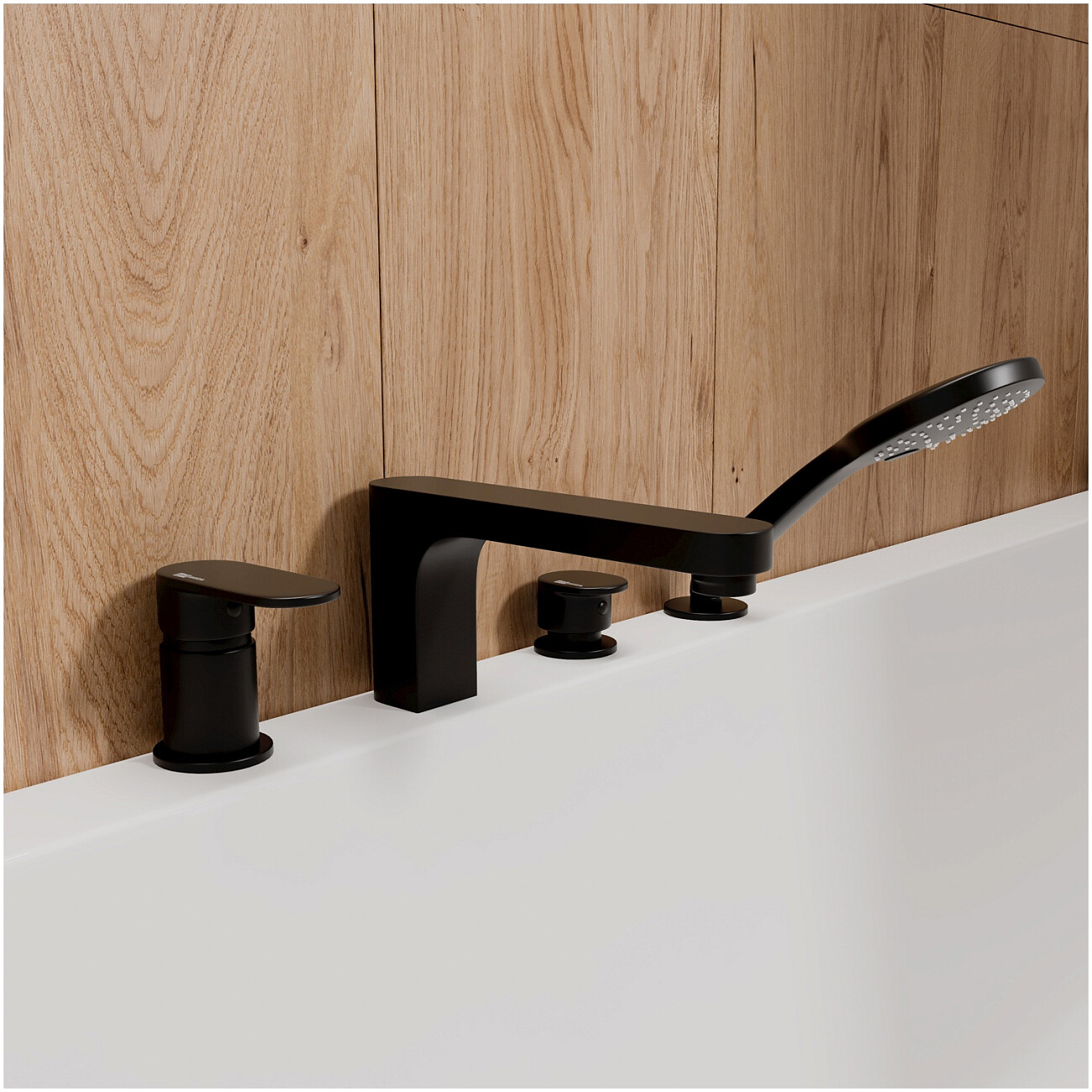 Душевая система со смесителем на борт ванны черная Wasserkraft Elbe 7455 - изображение 2