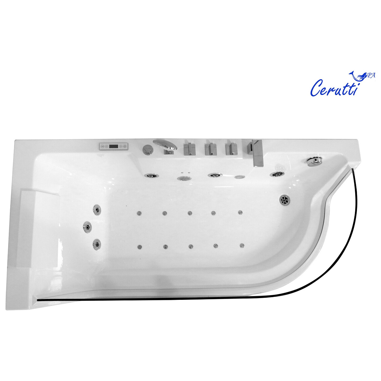 Ванна акриловая гидромассажная белая Cerutti SPA C-403L - изображение 3