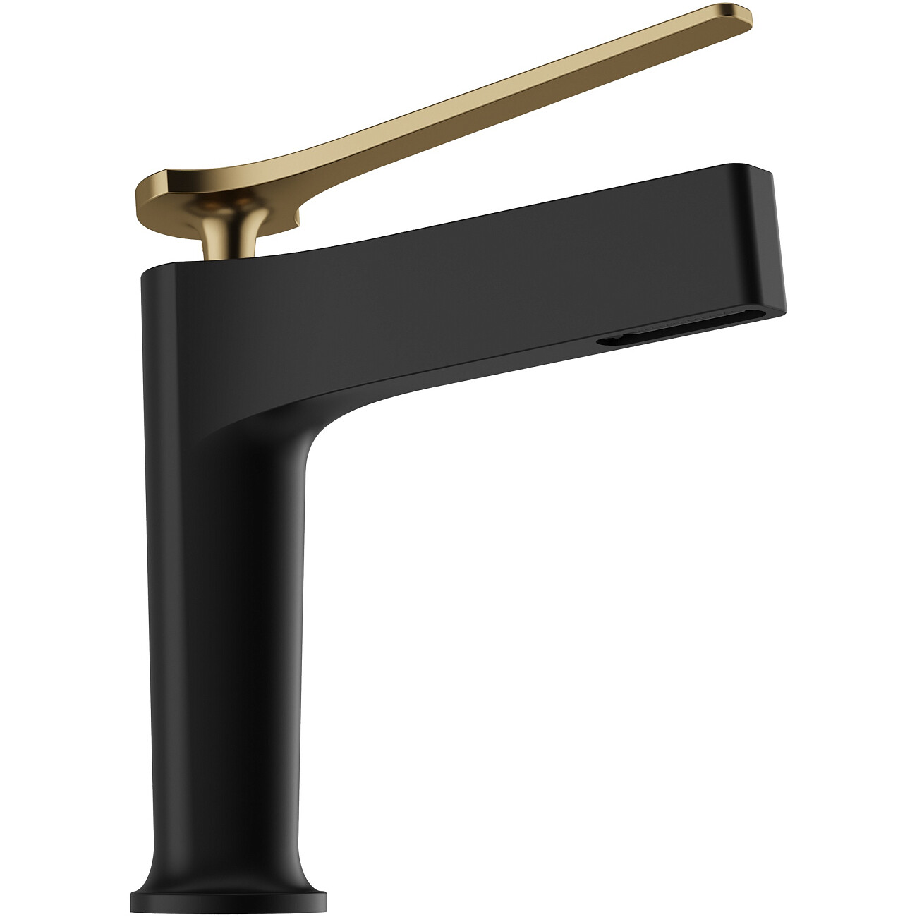 Смеситель для раковины однорычажный черный, золотой Stworki "Аулум" S06010BG - изображение 8