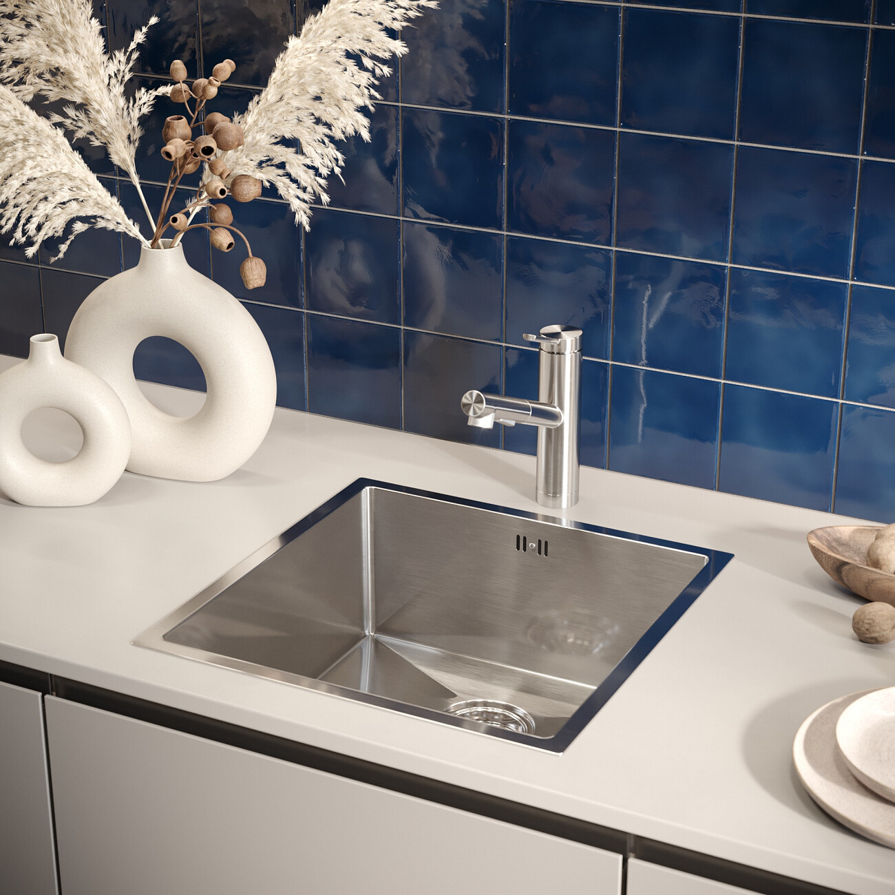 Смеситель для кухни однорычажный с выдвижным изливом сатин Domaci "Равенна" DC 3012 - изображение 6