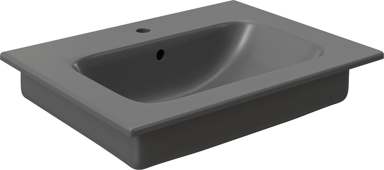 Раковина накладная керамическая прямоугольная 47х61 см антрацит Stworki "Гриндстед" 43061-112-KL - изображение 3