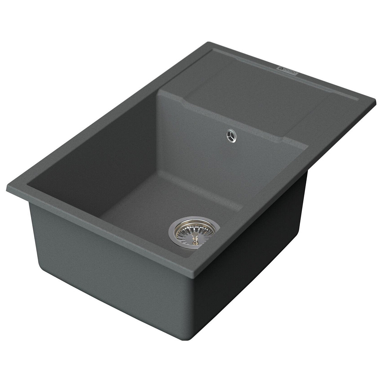 Мойка кухонная кварцевая прямоугольная серая Point "Велета 78" PN3002AL - изображение 2