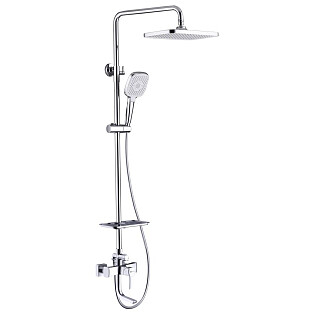 Душевая стойка с верхним душем и смесителем хром Lemark Evitta LM0562C