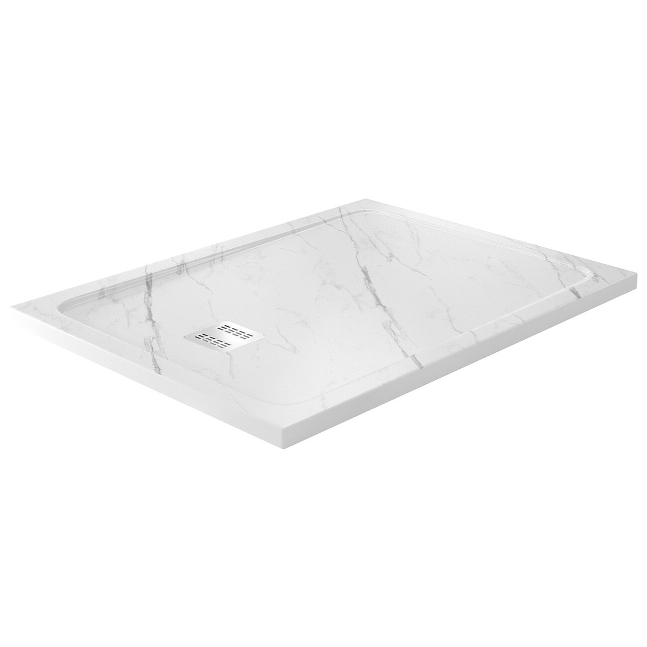 Душевой поддон из искусственного камня прямоугольный 90х120 см белый Wasserkraft мрамор Rhin 44T07 - изображение 2
