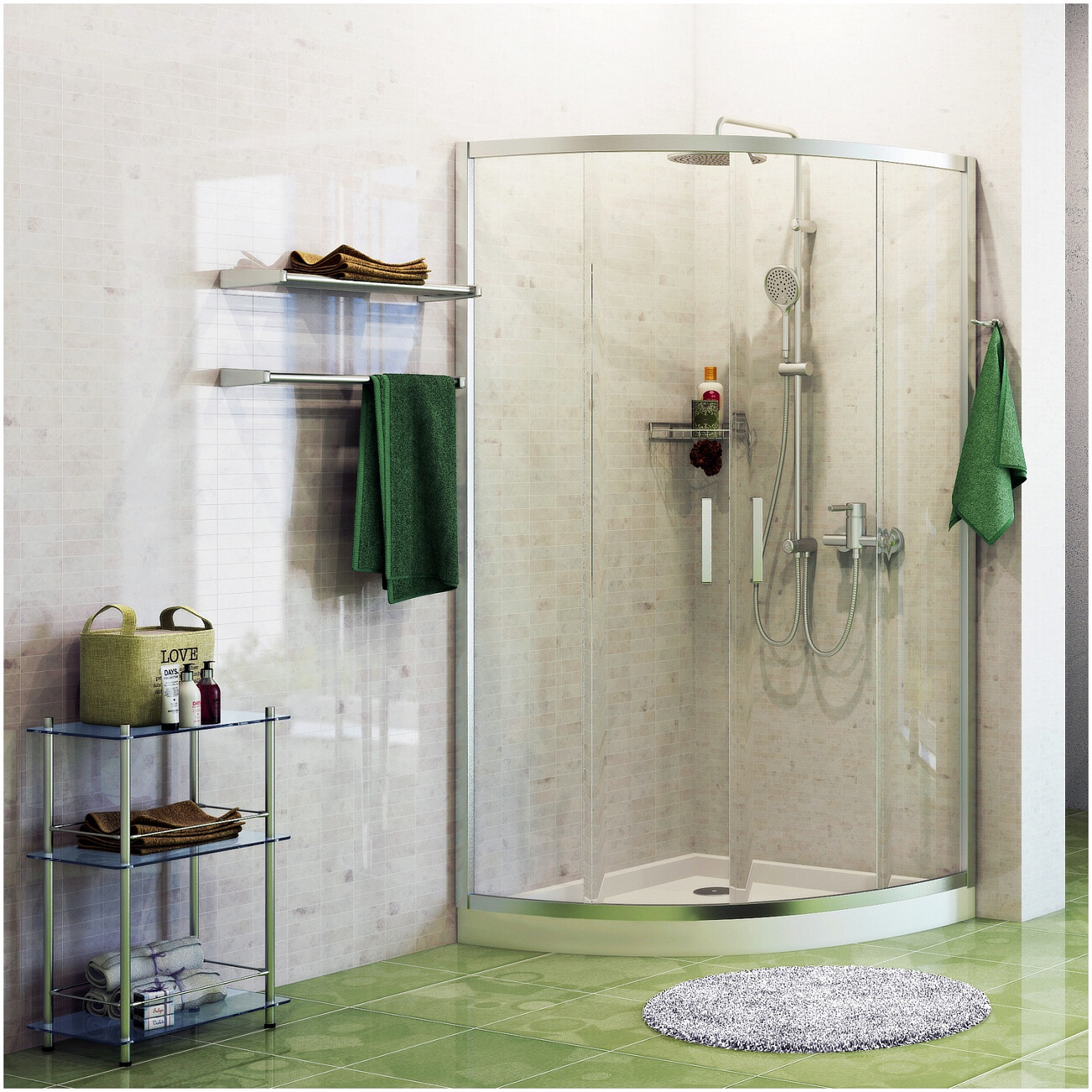 Душевой уголок четверть круга 90х90 см хром Wasserkraft Main 41S01 - изображение 2