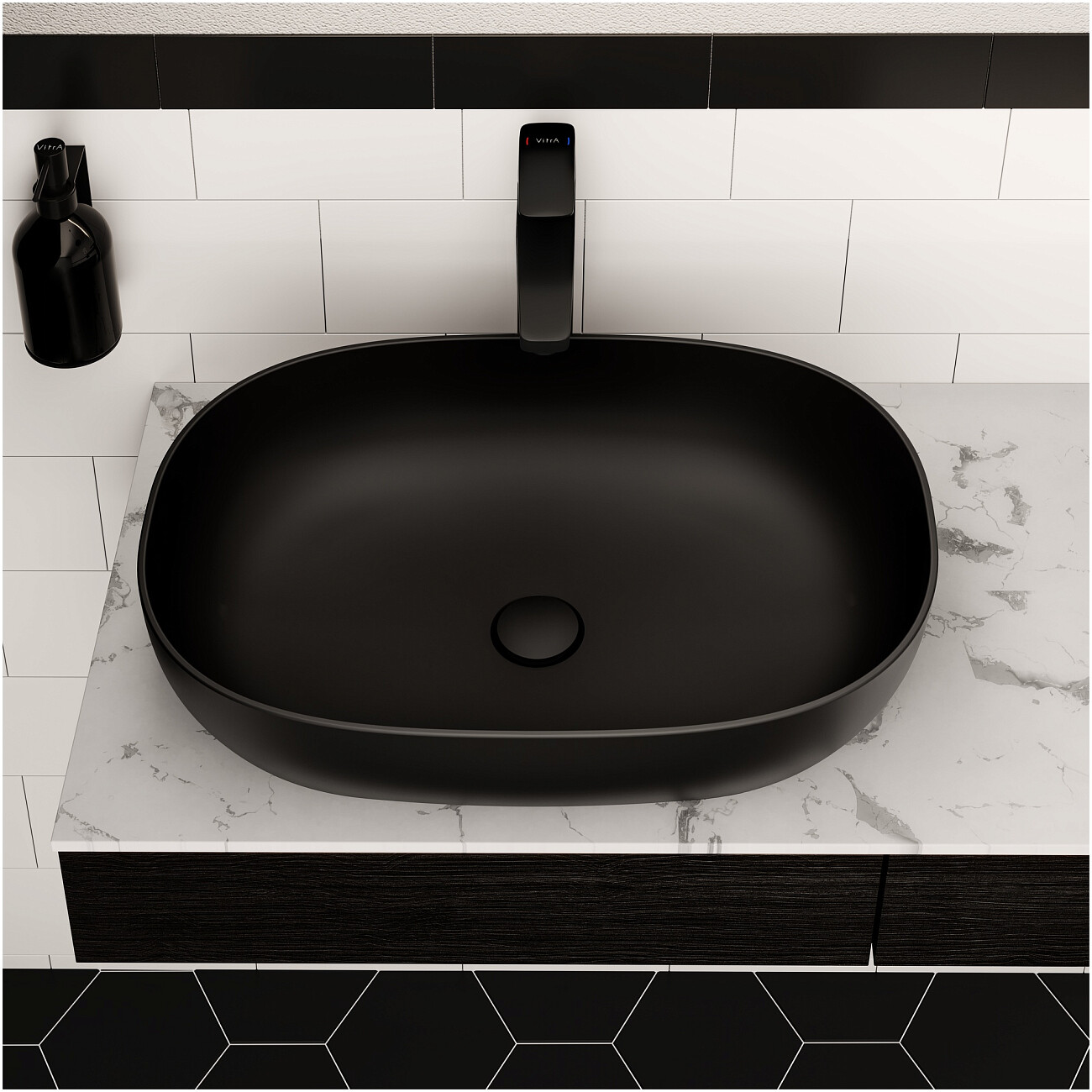 Смеситель для раковины однорычажный черный Vitra Root Square A4273336EXP - изображение 3