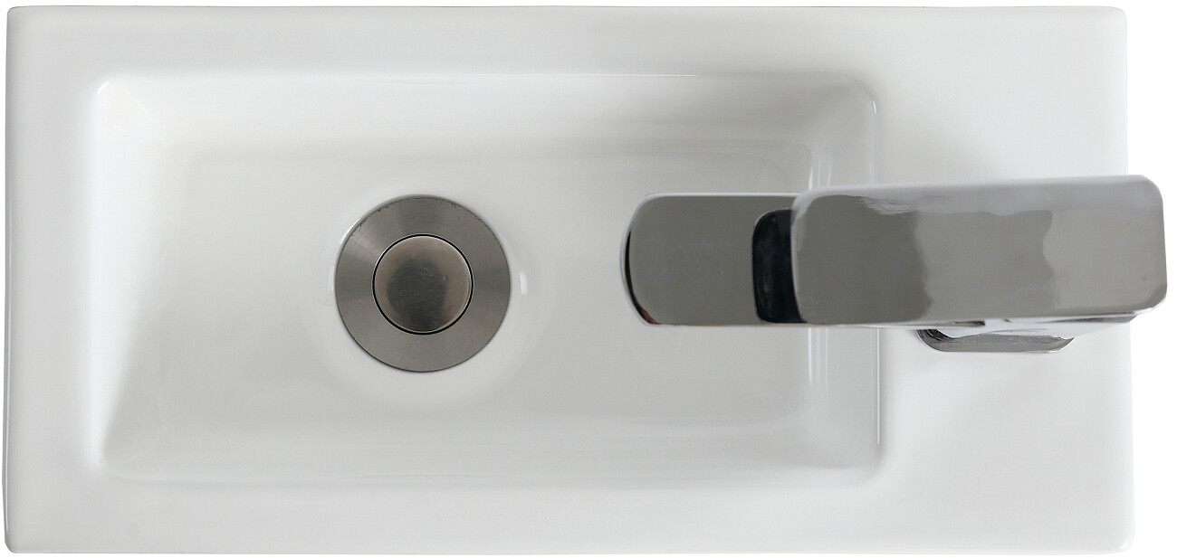 Рукомойник подвесной фарфоровый прямоугольный 19х37 см белый Stworki "Нарвик" NR-01rn - изображение 5