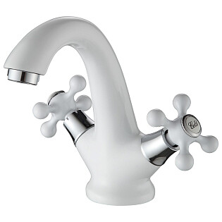 Смеситель для раковины двухвентильный белый Ammore A1081-C