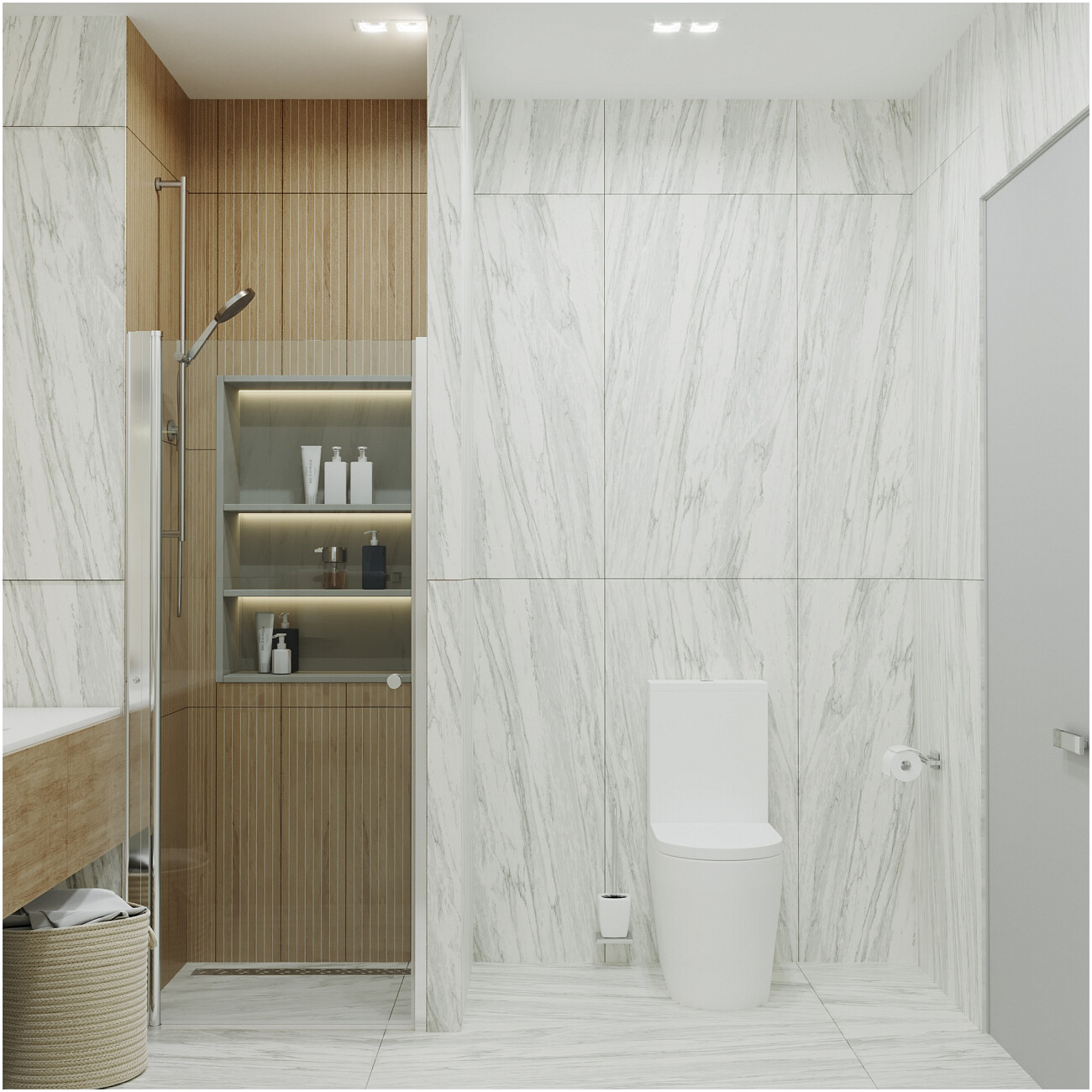 Душевая дверь в нишу 90х185 см стеклянная прозрачная, хром Diwo "Анапа" Щ0000055503 - изображение 10