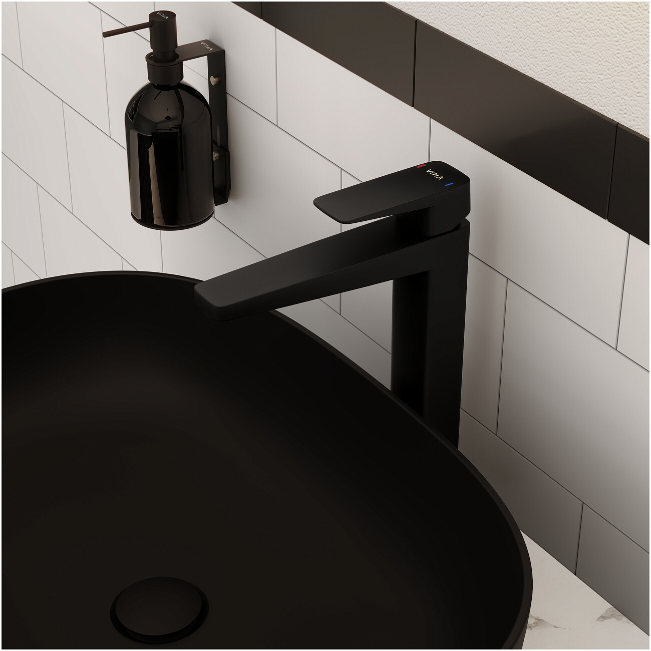 Смеситель для раковины однорычажный черный Vitra Root Square A4273336EXP - изображение 2