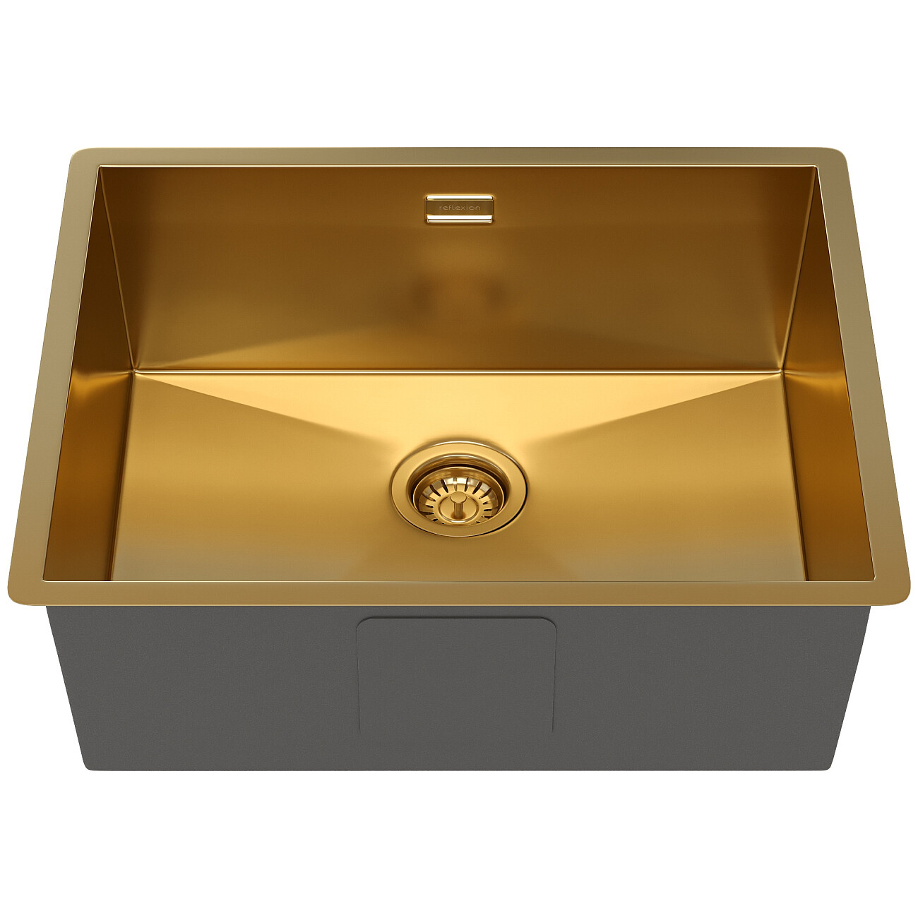 Кухонная мойка из нержавеющей стали 44х54 см брашированное золото Reflexion Como RX2054GD  - изображение 3