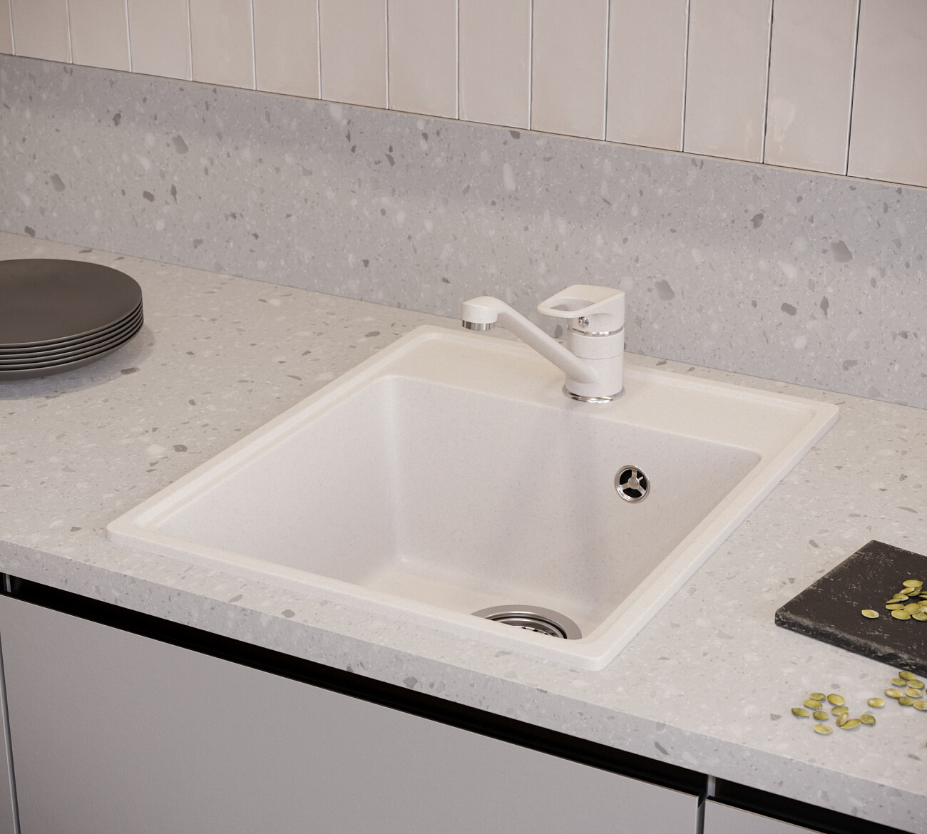 Смеситель для кухни однорычажный жасмин Domaci "Солерно" UQ-004-01 - изображение 6