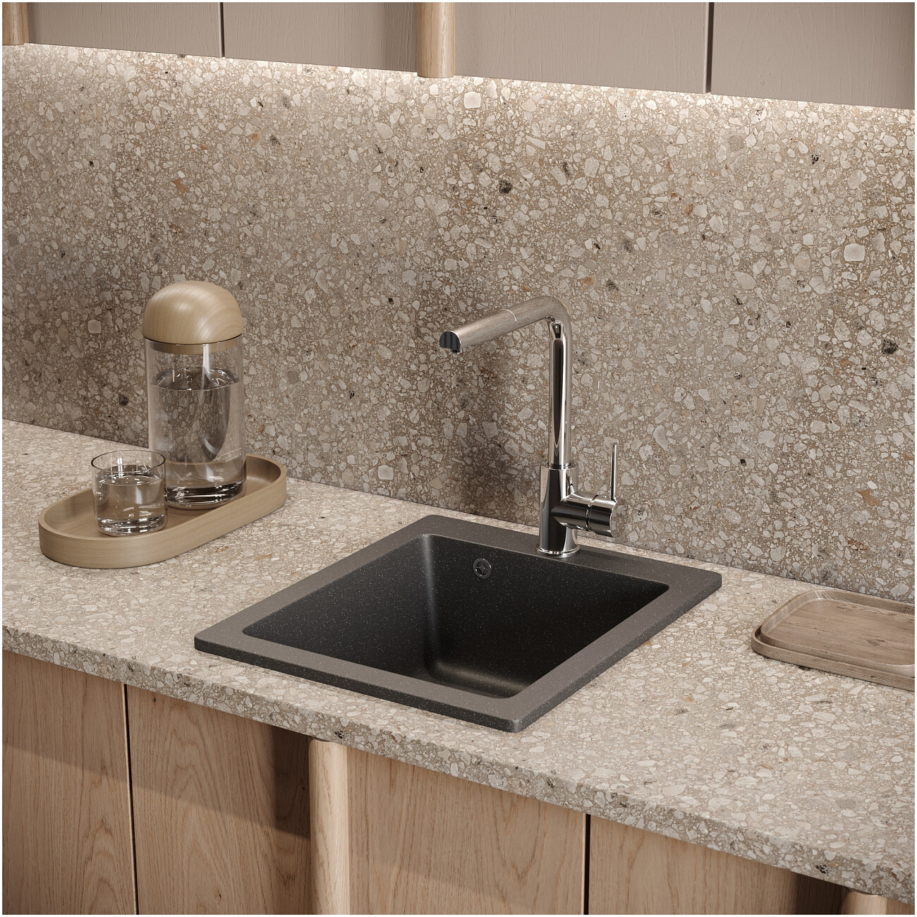 Мойка кухонная антрацит Domaci "Болонья" М-08-007 - изображение 8