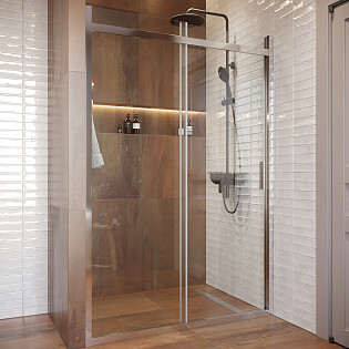 Душевая дверь в нишу раздвижная стеклянная 120 см хром Artemis Agave 110 6.915.000.0110.120.10.88