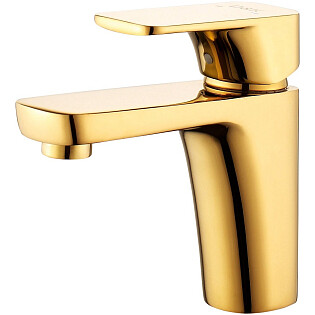 Смеситель для раковины однорычажный золотой D&K Berlin Tourto DA1432103