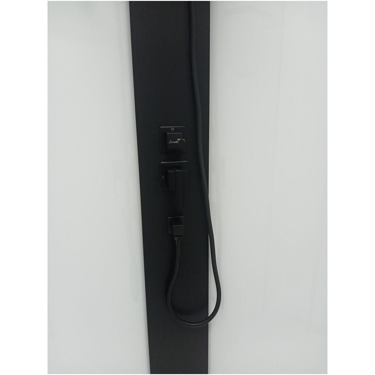 Душевая кабина квадратная без крыши с низким поддоном 90х90 см черная, белая Cerutti SPA Mimi 901B - изображение 5