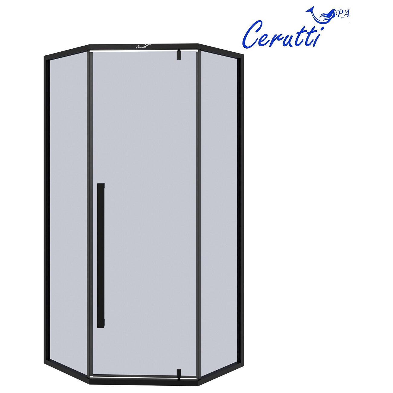 Душевой уголок пятиугольный 90x90 см черный матовый Cerutti SPA C3AB - изображение 2