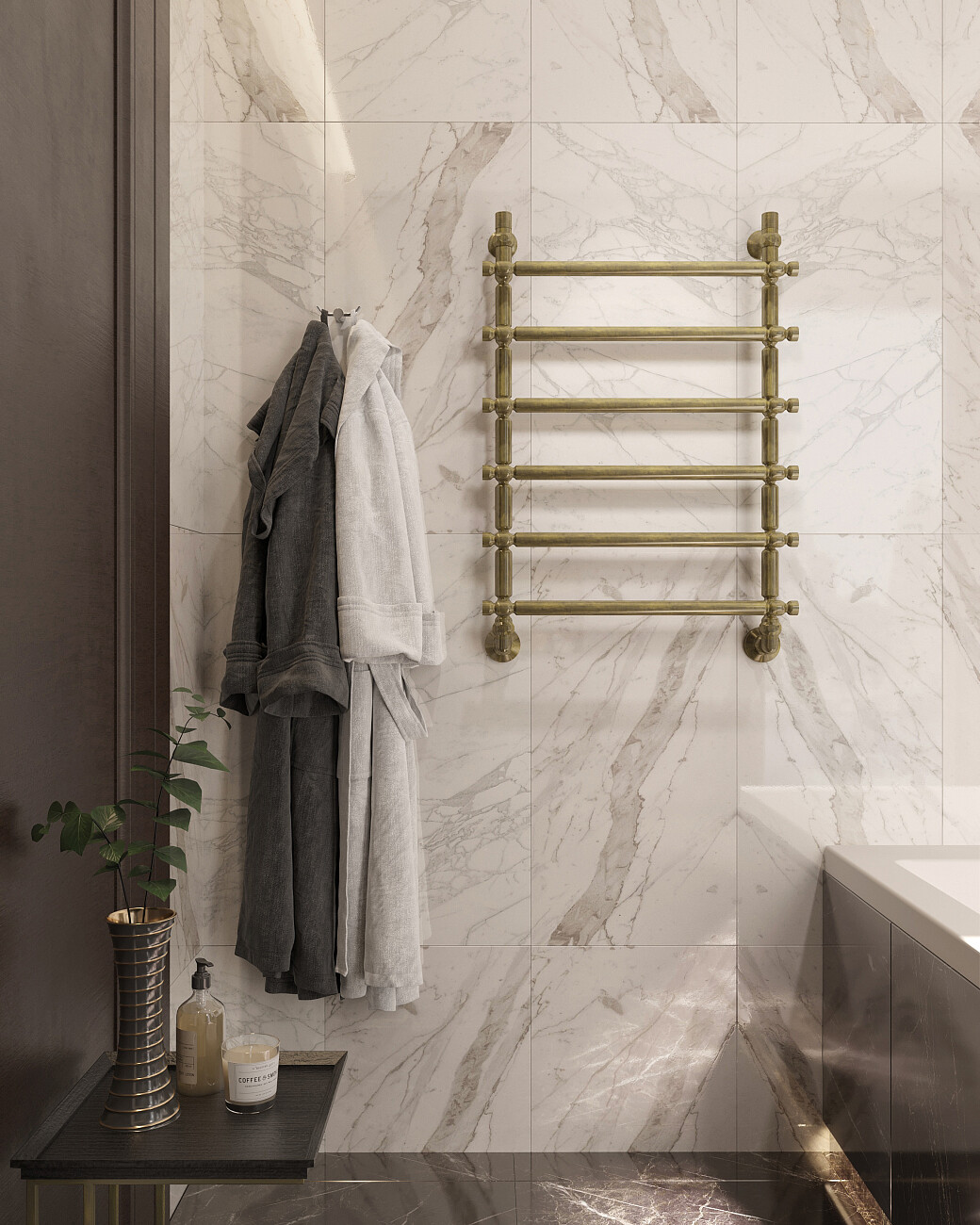 Полотенцесушитель водяной 80x50 см состаренная бронза Ewrika "Медея B3" - изображение 4