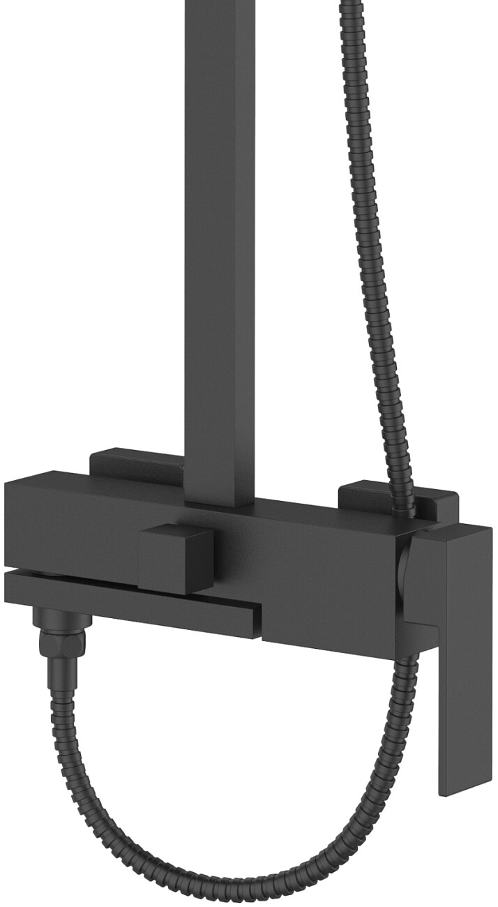 Душевой комплект с верхним душем и смесителем для ванны и душа черный Stworki "Нюборг" NU-04b - изображение 7