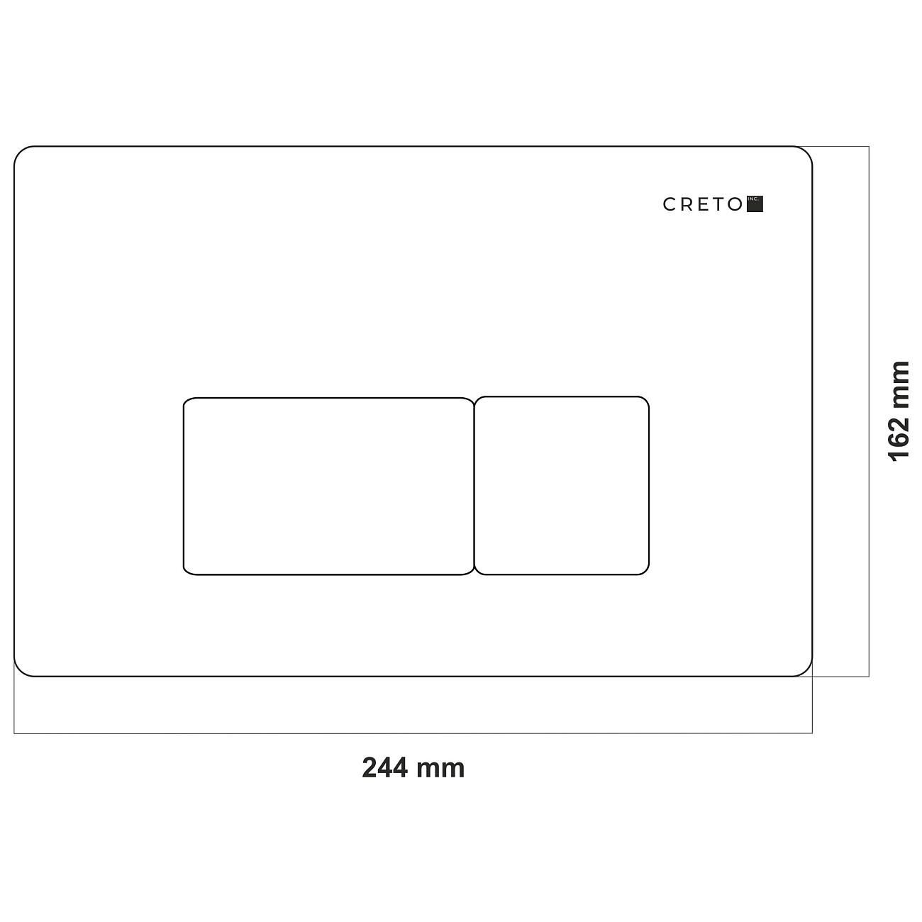 Клавиша смыва для унитаза настенная 16х24,4 см черная Creto Snap 1.7 KL-CR-1.7-BM - изображение 2