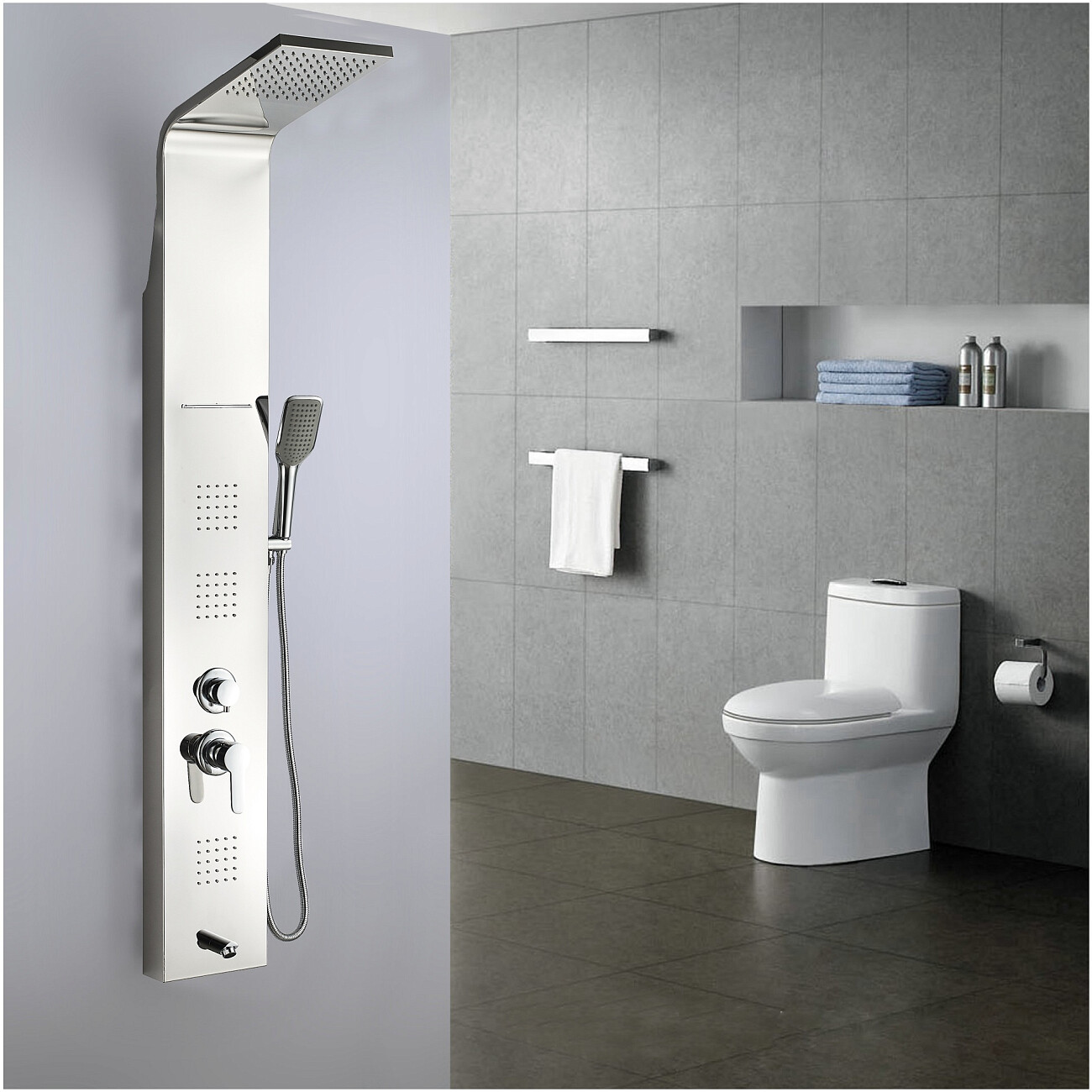 Душевая панель с гидромассажем 150х20 см хром Boch Mann Niagara BM8340 - изображение 7