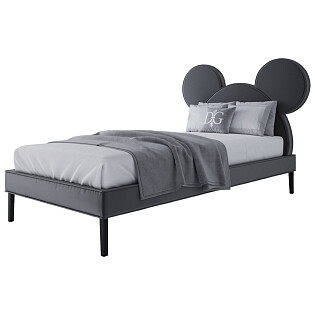 Кровать Mickey Mouse детская односпальная 90х200 серая