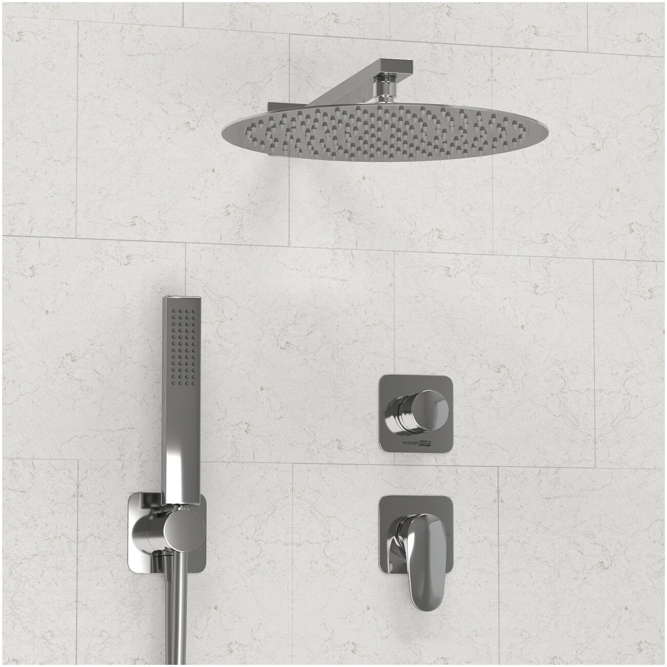 Душевой комплект с верхним душем и смесителем хром Wasserkraft A3151.268.090.116.271.087.103 - изображение 4