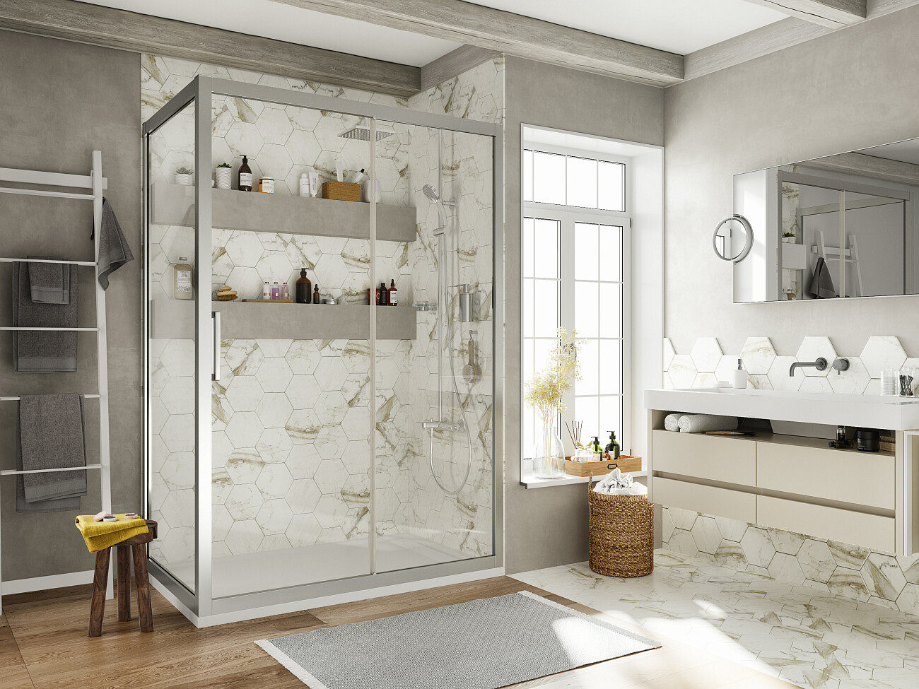 Душевой уголок прямоугольный 90х160 см хром Stworki "Эстерсунд" 3GW180TTKK000 - изображение 4