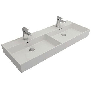 Раковина накладная фарфоровая с 2 чашами 120 см белая Bocchi Milano 1393 1393-001-0126