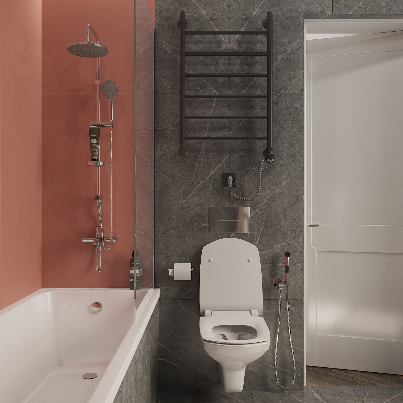 Полотенцесушитель электрический 80х50 см черный матовый Ewrika "Сафо" P R - изображение 4