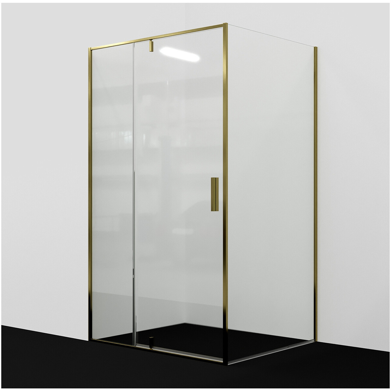 Душевой уголок прямоугольный 100х90 см золотой Wasserkraft Aisch 55P22 - изображение 3